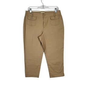 St johns Bay straight leg crop pants sz 10 women's low-rise tan light Acabemia